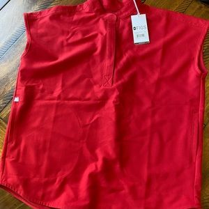 Figs Winning Red Rafaela scrub top
